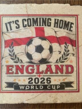 England 2026 World Cup Marble Coaster - Vintage Look but brand new.